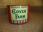 Vintage Clover Farm Coffee Tin Can 1 lb. Cleveland, Ohio. Unopened & Empty, Rare