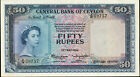 Queen Elizabeth 50 Rupees 1954 ceylon  UNC Crisp