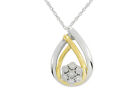 Sterling Silver & 10K Yellow Gold Diamond Accent Pendant Necklace Holiday Sale