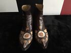 Mens Gianni Barbato Aztec Brown Hand Stitched Dress/Casual Ankle Boot sz 9M