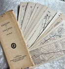 New Listing(19) 1920’s Vtg  Auto Club Of S. CA Strip Maps for Denver to Chicago w/ Sleeve