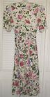 JONATHAN MARTIN Retro Vtg Ivory Floral Collar w Lace Belted Midi S/S Dress 5/6