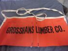 Vintage Cloth NAIL APRON GROSSHANS LUMBER COMPANY Nebraska Orange & Black