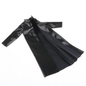 1/6 Scale Faux Leather Long Black Trench Coat for   12 inch Male Figure