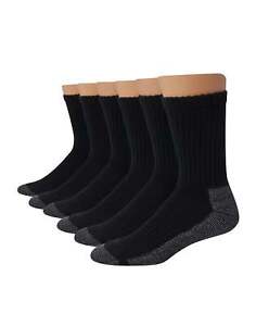 Hanes Crew Socks 6-Pack Men Big & Tall Work FreshIQ Fully Cushioned Cool Comfort