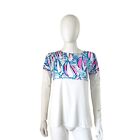 Lilly Pulitzer Finn Top in Red Right Return Blue Haven Size XXS