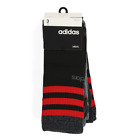 Adidas Mens 3-Pack Striped Crew Socks, Black/Red/Heather Grey, Size(6-12)