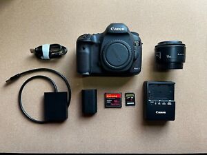 Canon EOS 5D Mark III Digital SLR Camera with Canon 50mm Lens, 2 Cards & Extras!
