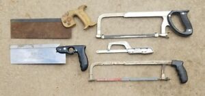 Lot of 5 Vintage Hack Saws & Hand Saws/ Stanley, Great Neck, Atlas & Superior