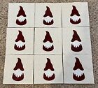New ListingSet of 9 Gnome Applique Quilt Blocks~Santa Gnomes~Red Fabrics