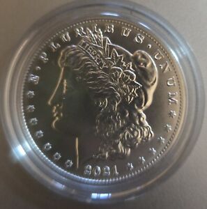 2021 Morgan Silver Dollar with Denver D Mint 99.9% Silver (In original capsule)