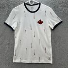 Roots Shirt Mens XS White Short Sleeve Rowing Paddles Canada Cotton T Shirt