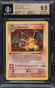 1999 POKEMON BASE SET SHADOWLESS 1ST EDITION THICK STAMP HOLO CHARIZARD BGS 9.5