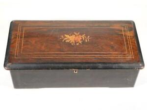 NICOLE FRERES ANTIQUE CYLINDER MUSIC BOX CASE CABINET for parts INLAY 8