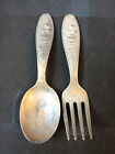 Antique Standard Silver Plated Baby Fork & Spoon Little Miss Muffet