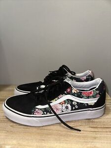 VANS Old Skool Floral/Black Multi Skate Shoes Suede Sneakers Womens Size 8.5 NEW