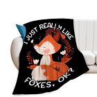 I Just Really Fox OK Blanket Fox Throw Blanket Fox Gifts for Fox Lovers Girls...