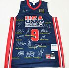 1992 Olympic Team Players autographed Michael Jordan jersey Signature Map w/COA
