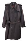 Vintage Trench Coat Stormport Mens Size 40R Removable Liner Gray Double Breasted