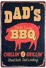 Dad's BBQ Stand Back Tin Sign Chillin' & Grillin' BBQ Decor Sign Man Cave