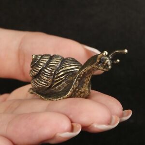 Brass Snail Figurine Small Statue Table Decoration Reptile Animal Figurines Toys