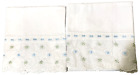 Vintage Blue Embroidered Flowers & Ribbon Eyelet Kitchen Cafe Curtainx 26