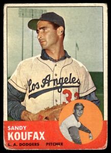 New Listing1963 Topps Corners ware centered front Sandy Koufax Los Angeles Dodgers #210