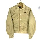 Vintage Wrangler Canvas Sherpa Lined Jean Jacket Size 36 Beige Made In Usa 70s