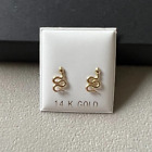 14k Solid gold stud earrings | Snake stud earrings | perfect gift |