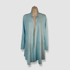 $99 Anne Klein Women's Blue Monterey Open-Front Longline Cardigan Sweater Size L