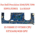 For Dell 5540 XPS 15 7590 motherboard LA-H331P I5-9300H CPU GTX1650/4GB GPU