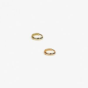 14k Solid Gold Dainty Hoop Earring, Tiny Huggie Hoop Earrings, Cartilage, Single