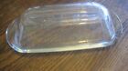 CLEAR GLASS BUTTER DISH WITH HANDLES AND DOMED LID