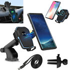 Fast Wireless Car Charger Mount Phone Holder for iPhone Samsung Universal