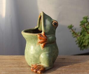 New ListingCeramic Frog Shaped Plant Pot Bonsai Pot Flower Pot Succulent Planter