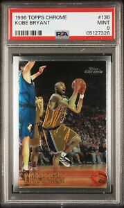 1996 Topps Chrome Basketball #138 Kobe Bryant Rookie Card Graded PSA 9 MINT