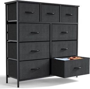 9 Fabric Drawers Dresser Chest of Drawers Storage Tower for Bedroom Living Room