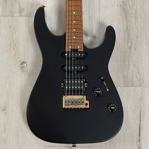Charvel USA Select DK24 HSS 2PT CM Guitar, Caramelized Maple, Satin Black
