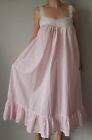 Vtg 80's Victoria's Secret Country Pink Cotton Cottage Core Prairie Nightgown! L