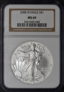 2008-W American Silver Eagle - NGC MS69 Brown Label - ✪COINGIANTS✪