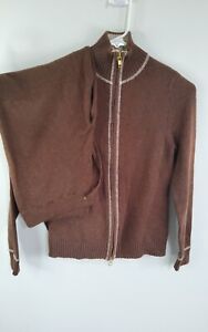 Audrey Talbot Outfit Jacket And Pants Women's Extra Small Brown Cashmere Blend