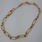 Bracelet 18.5cm Double Infinity Oval Link Chain 9ct Yellow Gold to good to scrap