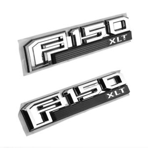 2pcs OEM F150 XLT Emblems Fender Badges 3D for F-150 XLT Genuine New Chrome