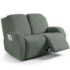 Stretch Loveseat Recliner Covers 2-Pieces Reclining Couch Cover with Pockets