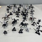 Medieval Knights Horses Plastic Toy Black Silver Various Poses lot 45