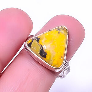 Bumble Bee Jasper- Indonesia 925 Sterling Silver Jewelry Ring s.8 T964