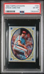 1984 Topps Stickers Baseball Steve Carlton #184 PSA 6 73526455