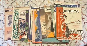 Large Lot of 32 Vintage Antique Sheet Music Big Bands Movie Scores Nice Covers