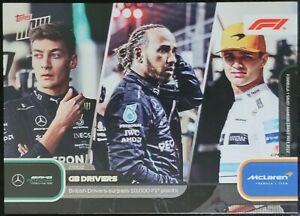 Hamilton Russell Norris 2022 Topps NOW F1 Card #8 British Drivers reach 10,000