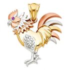 Gallo Giro / Rooster Charm Pendant 14k Real Solid Gold